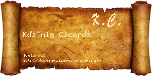Kőnig Ciceró névjegykártya